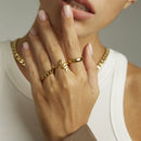 Mode Schlangenform Ring Edelstahl Schmuck Goldfarbe Bague Serpent Ringe für Frauen Süßer Party Schmuck
