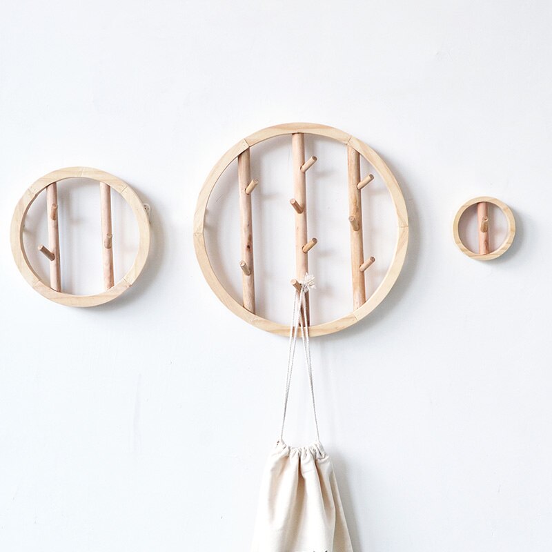 Wood Wall Hooks Decorative Clothes Hanging Hook Crochet Nordic Wooden Cloth Holder Organizer Hangers for Home Hotel Dorm Decor