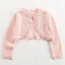 Toddler Girl Long Sleeve Bowknot Bolero Wedding Birthday Party Jacket Formal Knitted Crochet Cardigan Coat Kids Cape Clothing