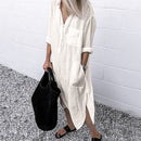 ZANZEA 2023 Retro Bedrucktes Hemdkleid Damen-Sommerkleid Herbst Lässiges Langarm Midi-Kleid Damen Knopf Robe