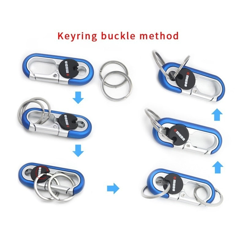 New  Keychain  Key Holder Keyring Men's Fashion Key Chain Gift Metal Key Ring Car Styling Auto Car Accessories（ Orange, Blue）