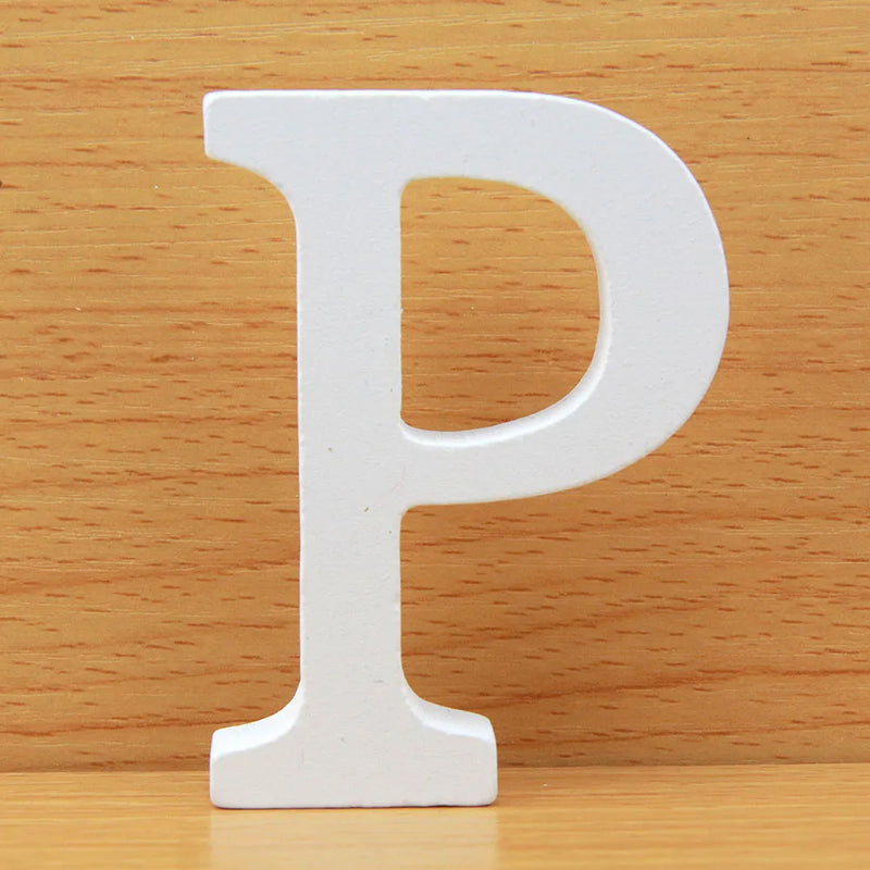 8 CM Letras Decorativas Grandes White Wooden Letters Home Decor Wedding Decoration DIY Personalised Name Design Free Standing