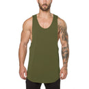 Brand Gym Stringer Clothing Bodybuilding Tank Top Men Fitness Singlet Sleeveless Shirt Solid Cotton Muscle Vest Undershirt