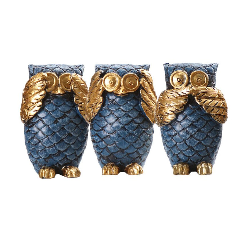 ERMAKOVA Modern Simple Resin Owl Statue Adornment Home Decoration Artistic Craft Figurine Gift for Living Room Bedroom