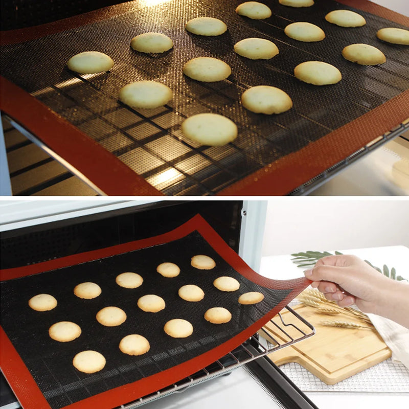Non Stick Perforated Silicone Baking Mat 30x40 Heat Resistant Oven Sheet Liner For Bread/Cookie/Biscuits/Puff/Eclair Pastry Mat