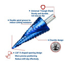 XCAN Metal Drills 4-32mm HSS Nano blue Coated Step Drill Bit Drilling Tools HSS Metal Wood Hole Cutter Step Cone Drill