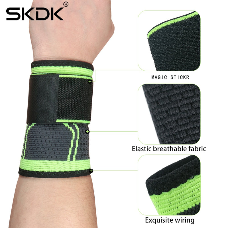 SKDK 4PC/Set Compression Knee Sleeve Sports Running Basketball Fitness Cycling Tennis Knee Ankle Elbow Wrist Support Set