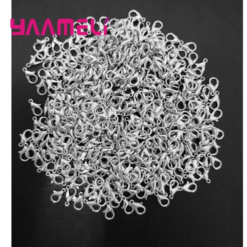 Free Shipping 100pcs Solid 925 Sterling Silver Jewelry Findings Lobster Clasp Hooks For Necklace Bracelet Accessories