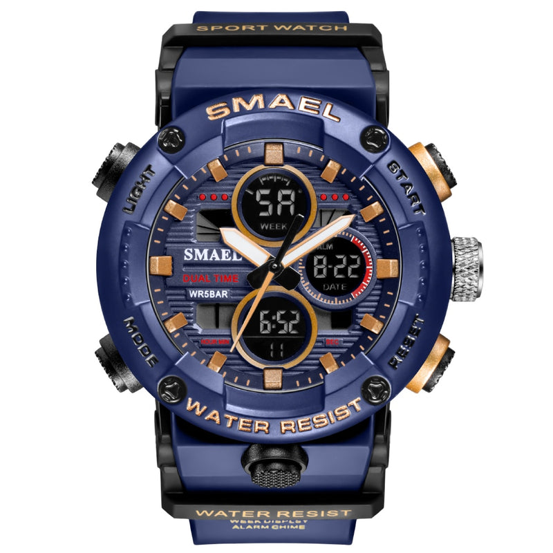 SMAEL Sport Watch Men Waterproof LED Digital Watches Stopwatch Big Dial Clock For Male 8038 relogio masculino Men Watches Quartz