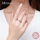 Modian Luxuriöse klassische Ringe aus massivem 925er Sterlingsilber mit 10 Herzen und Pfeilen aus Zirkon für Damen, Versprechen, Hochzeits- und Verlobungsschmuck