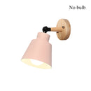 PHYVAL Wood Lamp Bedroom 10mm Wooden base Wall Lamp With Plug Macaron Modern Wall Sconce For Liviing Room
