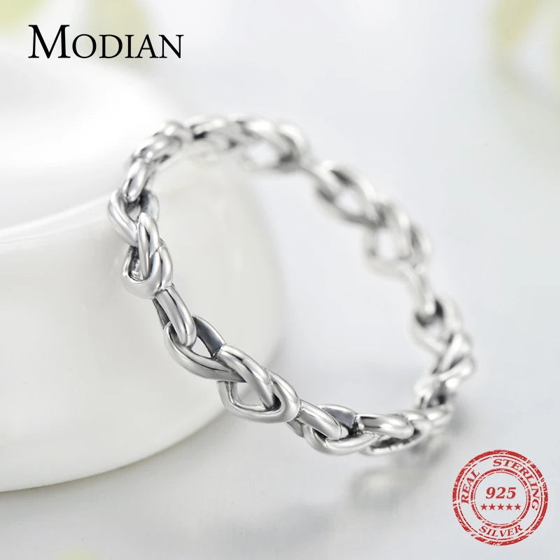 Modian Fashion Irregular Hearts Stackable Finger Ring for Women Real 925 Sterling Silver Wedding Engagement Jewelry Female Gifts
