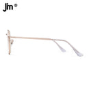 JM Runde Blaulichtfilter-Lesebrille für Herren und Damen, Federscharnier, Metallrahmen, Vintage-Lupenbrille, Alterssichtigkeit