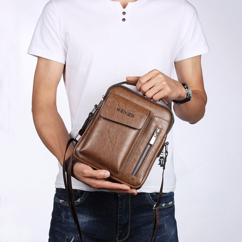 WEIXIER Men Shoulder Bags Crossbody Bag Multi-function Men&