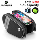 ROCKBROS Bike Bag Front Phone Bicycle Bag For Bicycle Tube Waterproof Touch Screen Saddle Package For 6.5Inch Bike Accessories