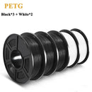 SUNLU PETG 1KG 3D Filament 1.75MM 5Rolls Arranged Neatly No Knots No Bubble Bright Color Exo-Friendly Good Toughness
