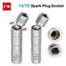 Socket Wrench Magnetic 12 Angle Repairing Removal Tool Thin Wall 3/8" Drive Sockets for 14/16mm Spark Plug