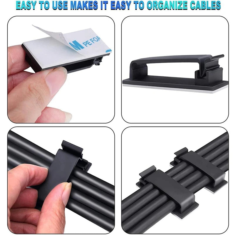 5/10 Pcs Cable Clips Adhesive Cable Organizer Cord Holder Durable Strong Cable Wire Management for Car Office and Home