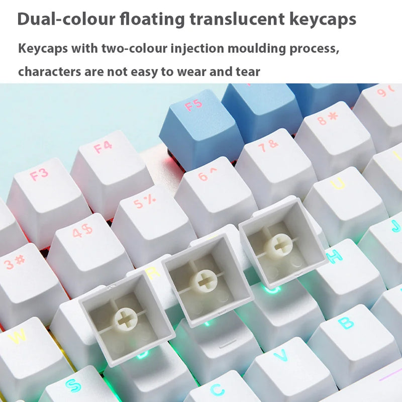 87 Key Mechanical Keyboard Blue Brown Red Switch Wired Keyboard For PC Laptop Office Hot-Swappable Color Backlit Gaming Keyboard