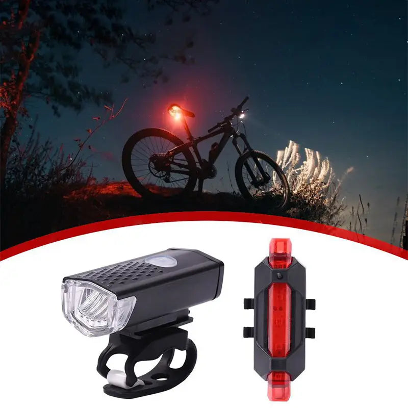 Bicycle Light Waterproof Black Front Red Rear Tail Light LED USB Style Rechargeable or Battery Style Bike Cycling Portable Light