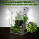 Reptile Acrylic Enclosure High Transparency Habitat Tank for Spider Mantis Gecko Corn Snake Breeding Box with Ventilation Holes