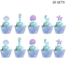 Mermaid Party Disposable Tableware Little Mermaid Tail Paper Plates Napkin Tablecloth Girls Birthday Party Under Sea Theme Decor