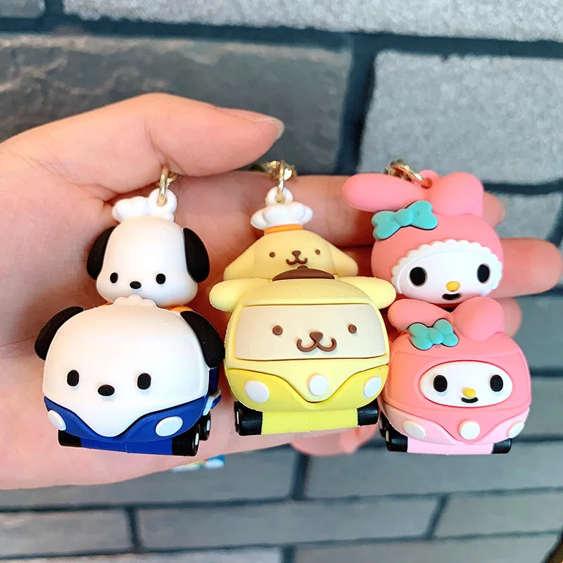 2024 Sanrio Hello Kitty Kuromi Keychain Cute Cinnamoroll My Melody Keyring Children Pochacco Pendant Keychains Christmas Gifts