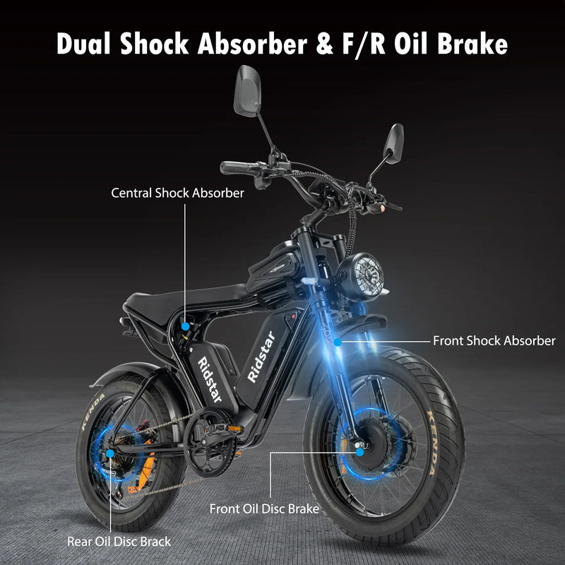 EU Q20/Q20pro adult electric bicycle 2000W 48V 40AH waterproof powerful dual motor 20*4.0 inch fat tire mountain electric bicycl