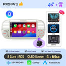 AWESAFE Wireless CarPlay for Apple Android 13 Auto Radio for FIAT 500 Abarth 2007 2008 2009-2015 Multimedia Screen Stereo GPS