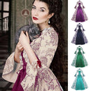 The Masquerade | Lace-Up Victorian Maxi Gown with Ruffled Bodice