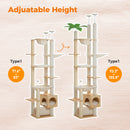 The Summit Tower | Floor-to-Ceiling Wooden Cat Tree with Hammock & Scratching Posts