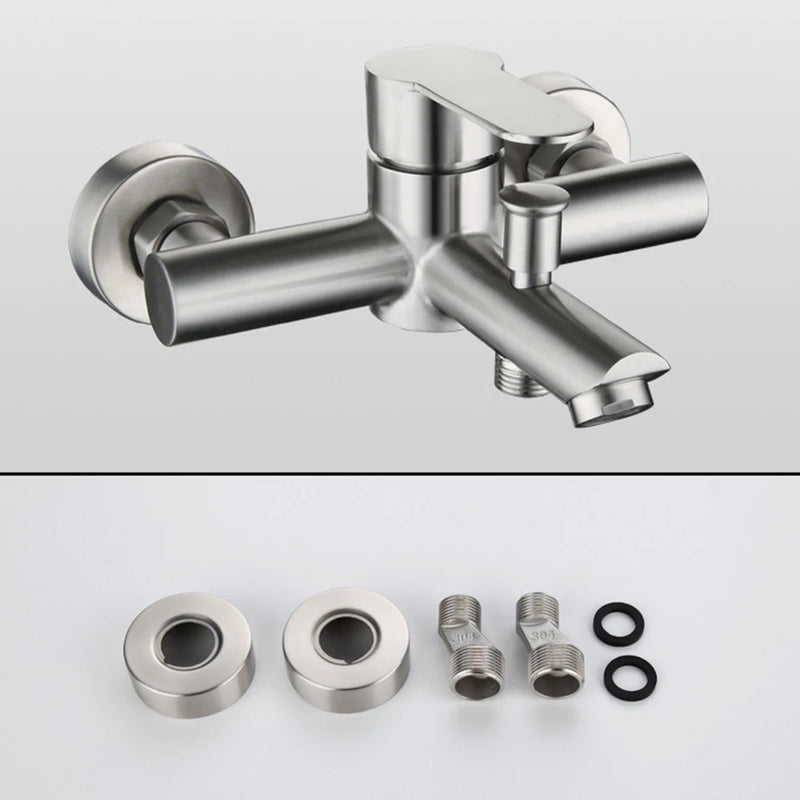 Wall Mounted Shower Faucets 304 Stainless Steel Triple Shower Faucet Bathroom Bathtub Faucet Hot and Cold Water Mixer Tap G1/2