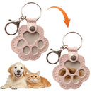 Adorable Paw Print Keychains Commemorative Pet Hair Storage Bag Keychain Cat Dog Fur Container Pendant for Pet Lovers