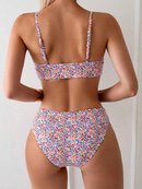 Sexy Bikini 2025 Women Swimsuit Female Swimwear High Waist Bikinis Set Brazilian High Neck Swimming for Beach Wear Bathing Suit