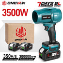ONEVAN 350M/S Brushless Electric Turbo Fan Blower 3500W Cordless Jet Fan Snow Leaf Dust Air Blowing Tool For Makita Battery Pin