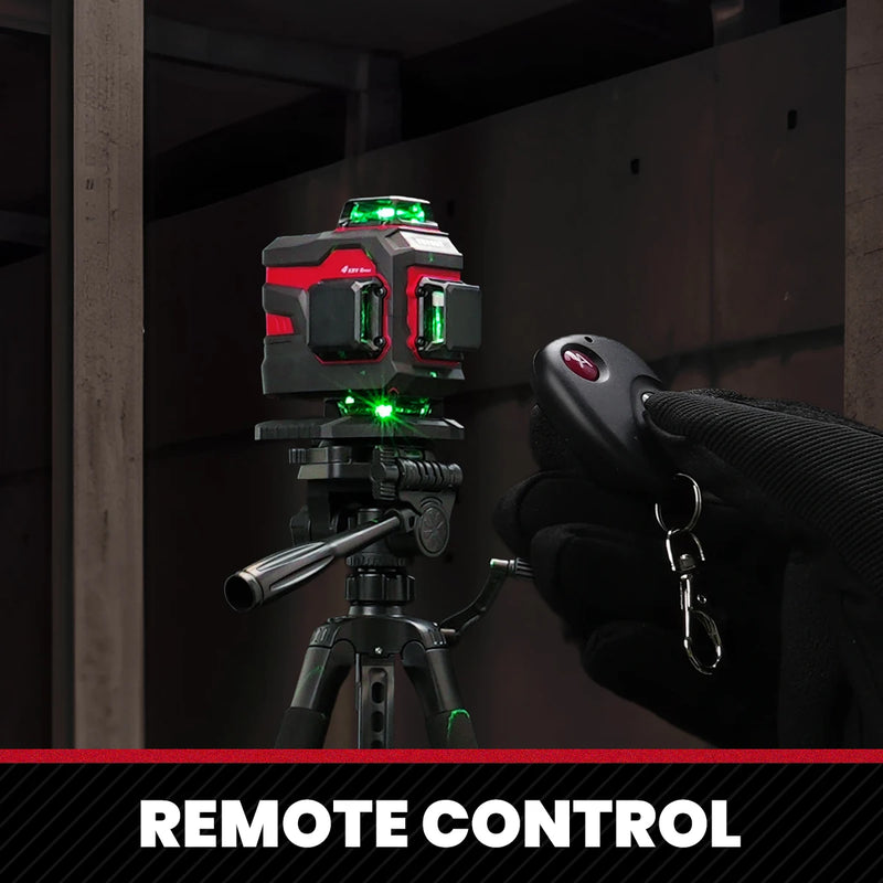 YEVOLT Laser Level Green Beam 4-Plane 16-Line Self-leveling 360 3D Ground-Hugging Horizontal & Vertical Tile Measuring Tools