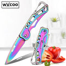 WXCOO High Carbon Steel Portable Knives Kitchen Folding Knife Chef Butcher Meat Cleaver Cutting Slicing Knife Fruit Paring Knife