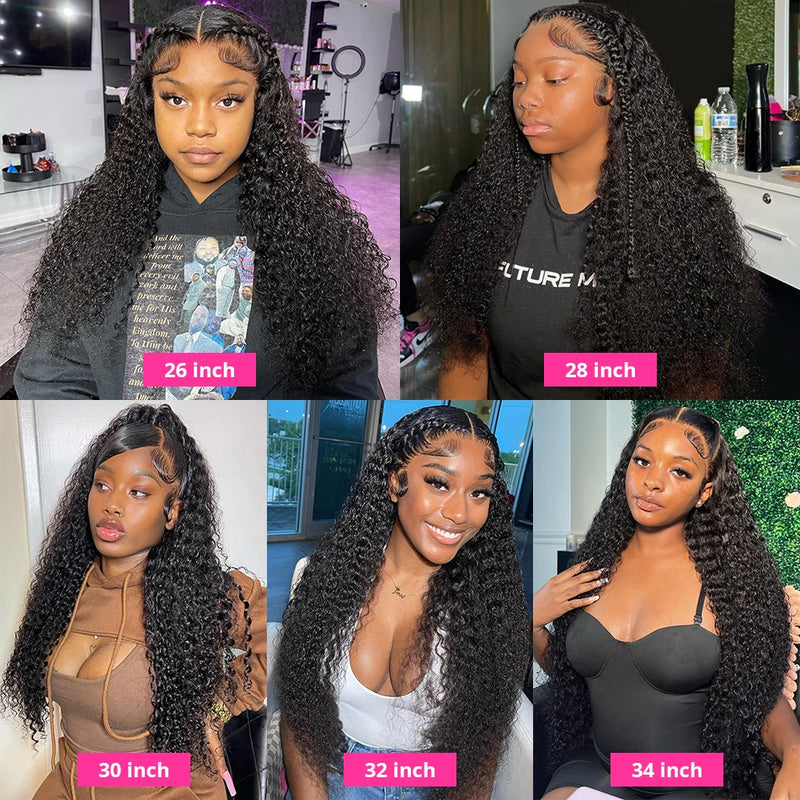 36 40 Inch 13x4 Water Wave Lace Front Human Hair Wigs Deep Curly Wave Human Hair Wig For Black Women Brazilian Wet And Wavy Remy