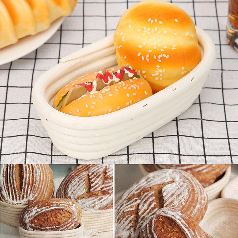 Oval Banneton Brotform Baking Supplies Bread Fermentation Baskets Portable Bread Fermentation Baskets Bowl Woven Kitchen Gadgets