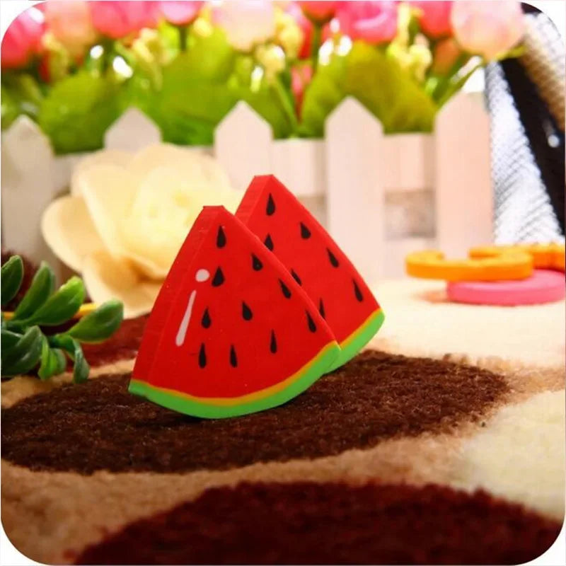 1pc/ packCute Fresh Fruit design eraser Kawaii Watermelon Orange Kiwifruit erasers students' gift prize office school supplies