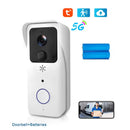 5G 2.4G WiFi Video Doorbell 1080P Tuya Smart Outdoor Wireless Intercom Waterproof Wireless Camera with AC/DC Power Supply