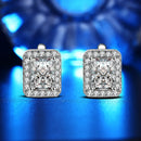 2020 Square 925 Silver Needle Jewelry Big Crystal Stduy Earring for Woman New Gift Wholesale Brincos Boucle D'oreille Femme