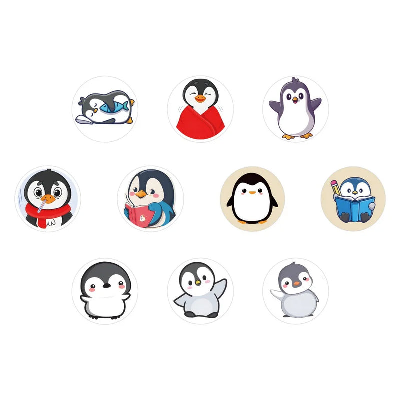 500PCS Cartoon Penguin Stickers for Kid Funny DIY Decal Toy Gift DIY Laptop Fridge Suitcase Skateboard Cute Animal Label Sticker