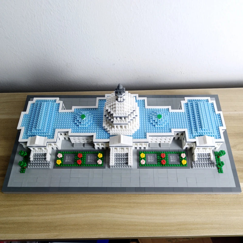 KNEW BUILT Capitol City Construction White House Micro Building Blocks US Mini Architecture Adult Children Toys Assemble Bricks