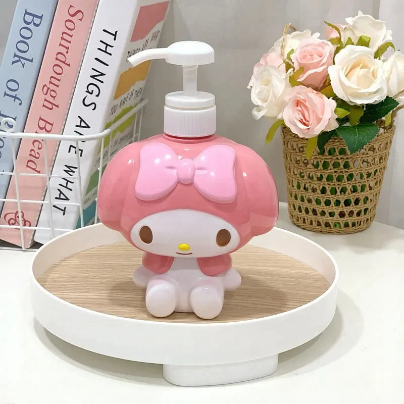 Kawaii Kuromi My Melody Cinnamoroll Cartoon Push-Type Lotion Bottle Anime Sanrio Girly Heart Cute Shampoo Body Wash Bottles