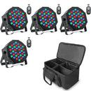 Datewink 4PCS 36LEDs Flat Par Lights With Bag RGB-Bühnenbeleuchtungseffekt DMX512 für DJ, Disco, Hochzeit, Party, Nachtclub, Weihnachten