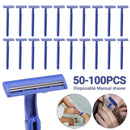 100-50pcs Manual Razor Double Layers Portable Multifunction Disposable Razors Bathroom Tool Twin Blade Razors for Men Women