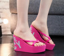8cm 11cm Summer Wedges Flip Flops for Women Cloth Clip Toe Chunky Platform Slippers Woman Plus Size Light Non-slip Beach  Sandal