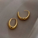 2022 New Classic Copper Alloy Smooth Metal Hoop Earrings For Woman Fashion Korean Jewelry Temperament Girl's Daily Wear earrings