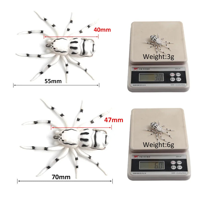Fishing Lure  Floating Spider Soft Bait 4/4.7cm 3/6g Mini Crankbait Crazy  Artificial Bionic Crank Luree Topwater Fake Bait